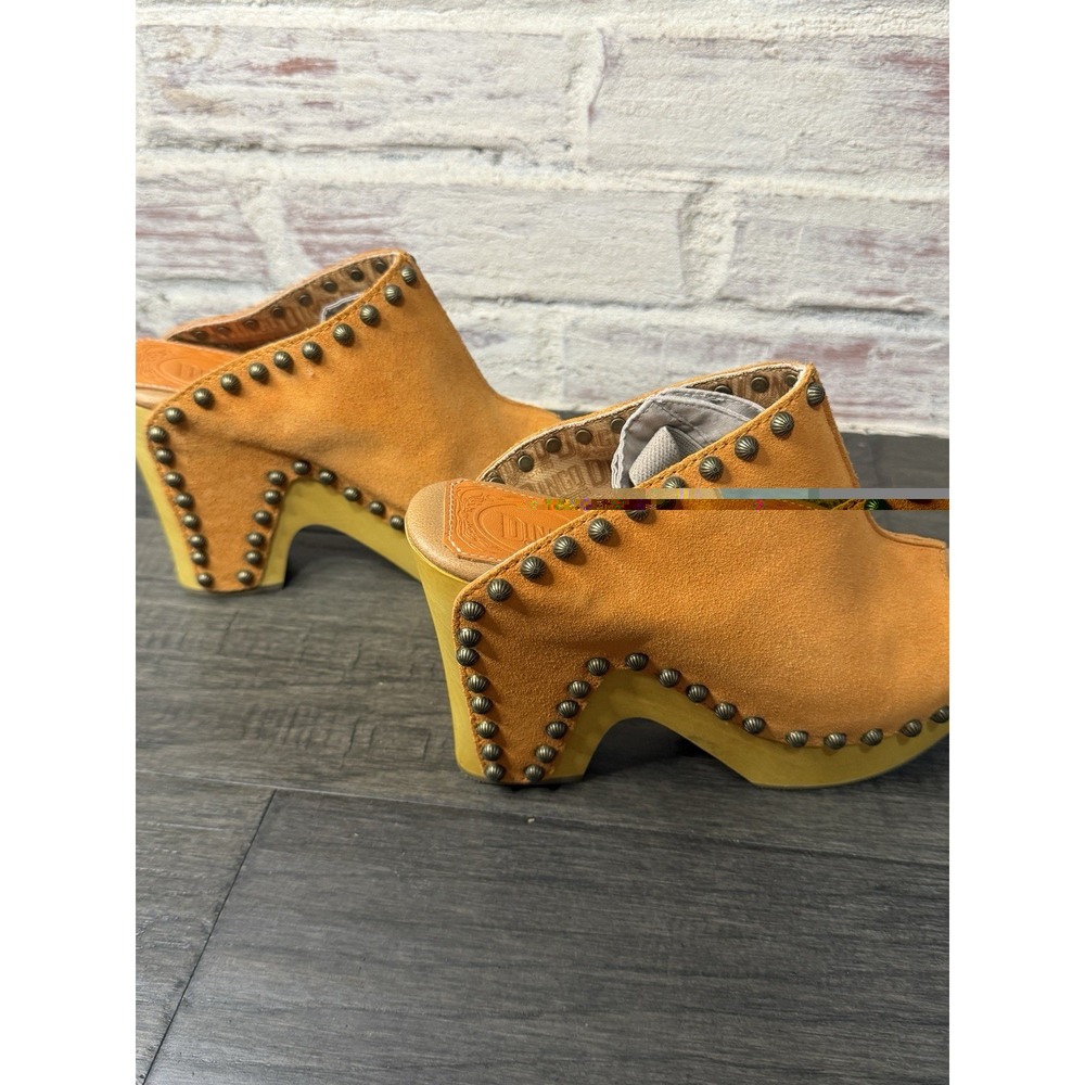 Dingo Peace N' Love Studded Peep Toe Mule Clogs Womens Orange Size 9 - Picture 5 of 7